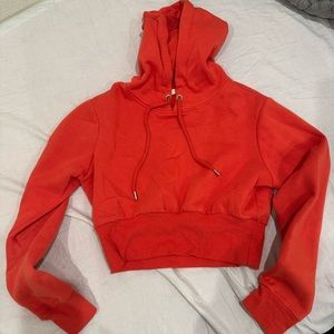 garage orange cropped hoodie